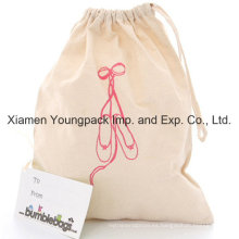 Promocional Personalizado 100% Natural de algodón traje de dibujo-String Shoe Dust Bag
